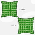 thumbnail image 7 of Velvet Decorative Throw Pillow Covers Set of 2, Soft Square Cushion Cover with Invisible Zipper Plaid Green Shamrocks Printing, 16"x16", 7 of 7
