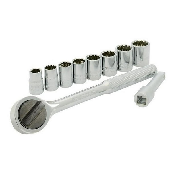 Juego De 10 Dados Y Accesorios Métr 3/8In En Rack Surtek SURTEK A02M