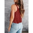 thumbnail image 6 of Women'S Sequin Tank Top Sleeveless Camisole Vest Tank Tops Shining Shirts Wine Red M, 6 of 7