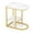 White, variant on Resenkos C-Shaped Modern Sofa Table with Faux Marble Top and Lower Shelf, Black