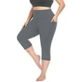 thumbnail image 2 of BLOCLOALO Yoga Pants Stretch Pants 2025 New Women's Plus Size Yoga Pants with Pockets High Waisted Length Capri Pants Workout Pants Active Pants Grey 3Xl, 2 of 4