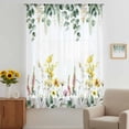 thumbnail image 3 of Eucalyptus Leaves Sheer Curtains 45 Inches Long, Spring Country Botanical Flowers Floral Light Filering Curtains, Breathable Simi Curtain Privacy Drapes for Kitchen Bathroom Small Window Treatment, 3 of 9