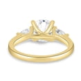 thumbnail image 5 of ESTE ORIGIN 1.50Ct Round Cut Lab-Grown Diamond Trilogy Engagement Ring – Trellis Setting & Pear Side Stones in 14K Yellow Gold for Women, 5 of 7