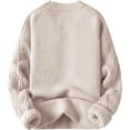 thumbnail image 6 of Oversized Sweater 90s Vintage Cable Knit Long Sleeve Women Heavy Crewneck Pullover, 6 of 8
