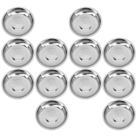 12 Pcs Stainless Steel Plate Mixing Bowls Cooking for Kitchen Prep Sauce Dipping Small Cups Gear