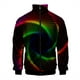 thumbnail image 3 of Chaqueta con cuello alto y estampado 3D de espirales de colores, abrigo de moda para primavera y otoño, chaquetas de gran tamaño con cremallera, ropa de abrigo para hombre, 3 of 5
