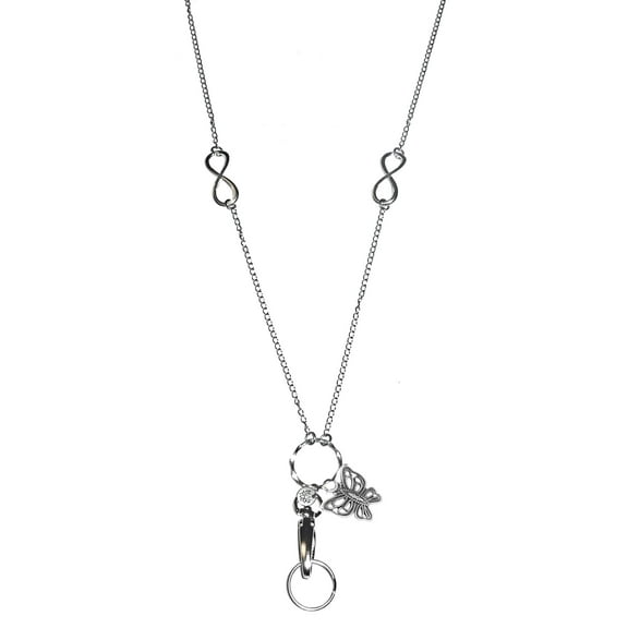 Hidden Hollow Beads Butterfly Charm Lanyard - Fashion Lanyards For Women - Cute Lanyard With ID Holder – Fashion Lanyard Badge Holder – Work Badge Necklace