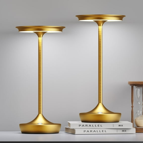 SHANGCAI 2 Pack LED Rechargeable Cordless Table Lamps, Portable Outdoor Battery Operated Table Light 3 Color Stepless Dimming Table Lamp with Memory Function