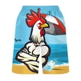 thumbnail image 5 of ZCFZJW Funny Chicken Print Beach Hawaiian Board Shorts for Men Big and Tall Regular Fit Casual Drawstring Elastic Quick Dry Swim Trunks with Pockets Multicolor#03 XXL, 5 of 5
