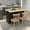 Black, variant on Harper & Bright Designs Kitchen Island Cart with Drop Leaf Breakfast Bar Wood Top, Rolling Kitchen Cart with Storage Drawes and Towel Rack Doors, Blue