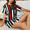 thumbnail image 6 of Bixox Women's Firefighters USA Flag Printed Pajama Set 2 Piece Lounge Set Top and Shorts Soft Pajamas, Shorts with Pockets, 6 of 7