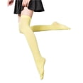 thumbnail image 2 of Opvise Winter Socks 1 Pair High Elastic Breathable Lightweight Girls Stockings Sweet Japanese Style Ladies Over Knee Socks Streetwear Yellow 42, 2 of 8