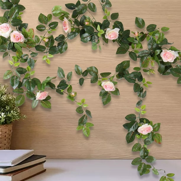 Enredaderas de Rosas Artificiales perfecl Guirnalda de flores claro