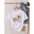 thumbnail image 3 of Camiseta estampada de manga corta para mujer, ropa con estampado de flores dulces de los años 90, Top para mujer, camiseta para mujer, ropa con cuello redondo, 3 of 5