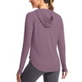 thumbnail image 2 of RYRJJ Womens UPF 50+ Sun Hoodie Shirt Long Sleeve Fishing Hiking Hooded UV Shirts Summer Lightweight Quick Dry Tops, 2 of 9