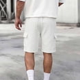 thumbnail image 5 of Thousandth Men Casual Cargo Shorts Elastic Waist Drawstring Summer Shorts Soft Breathable Multi Pocket Everyday Shorts Quilted Shorts for Men, 5 of 9