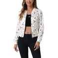 thumbnail image 1 of CHAQUETA BOMBER PARA MUJER INSPIRE CHIC, AJUSTADA, LIGERA, CON CREMALLERA, M Blanca Roja, 1 of 6
