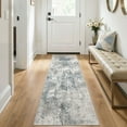thumbnail image 6 of UERMEI 2x6 Washable Runner Rugs for Hallway, Modern Abstract Non Slip Indoor Rug for Entryway Doormats Bedroom Kitchen, Vacuum-Friendly Home Decor Carpet, Dark Blue/Gray, 6 of 7