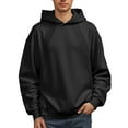 thumbnail image 3 of MHFRRA Sudadera Básica para Hombre, Sudadera Holgada con Capucha, Chaqueta para Hombre, Tops Negro, 3 of 4