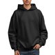 thumbnail image 3 of MHFRRA Sudadera Básica para Hombre, Sudadera Holgada con Capucha, Chaqueta para Hombre, Tops Negro, 3 of 4