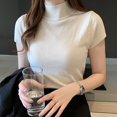 thumbnail image 3 of Blusa informal De punto para Mujer, Top De Moda, color liso, cuello alto, 8622, 3 of 4