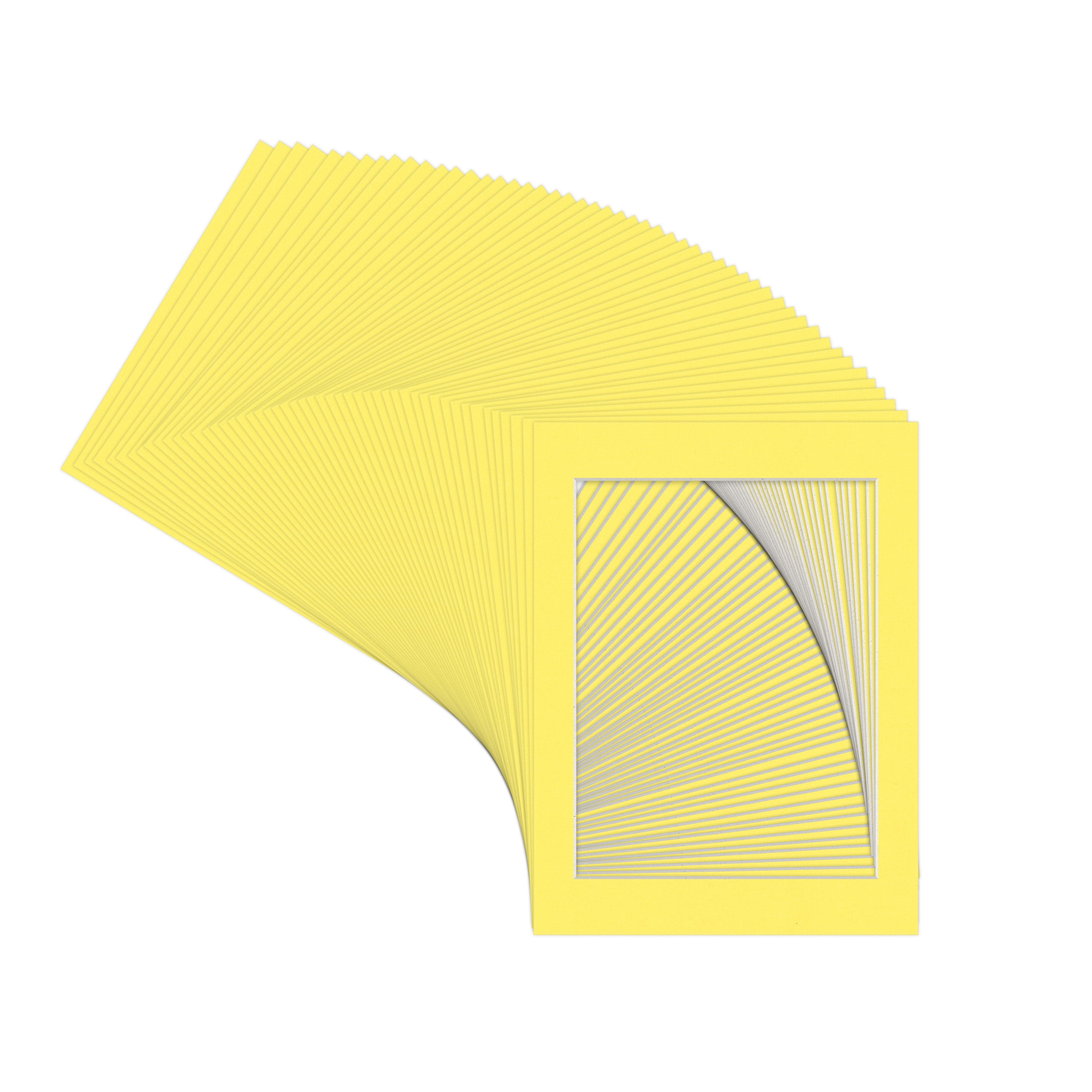 Yellow Picture Frame Mat for 18x24 Frames - Fits 15x22 Photos - 50 Mats