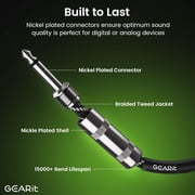 GearIT Audio Instrument Cable (15ft) 1/4 Inch to 1/4 inch Straight Male to Male for AMP Cord, Bass and Electric Guitar - Black/White