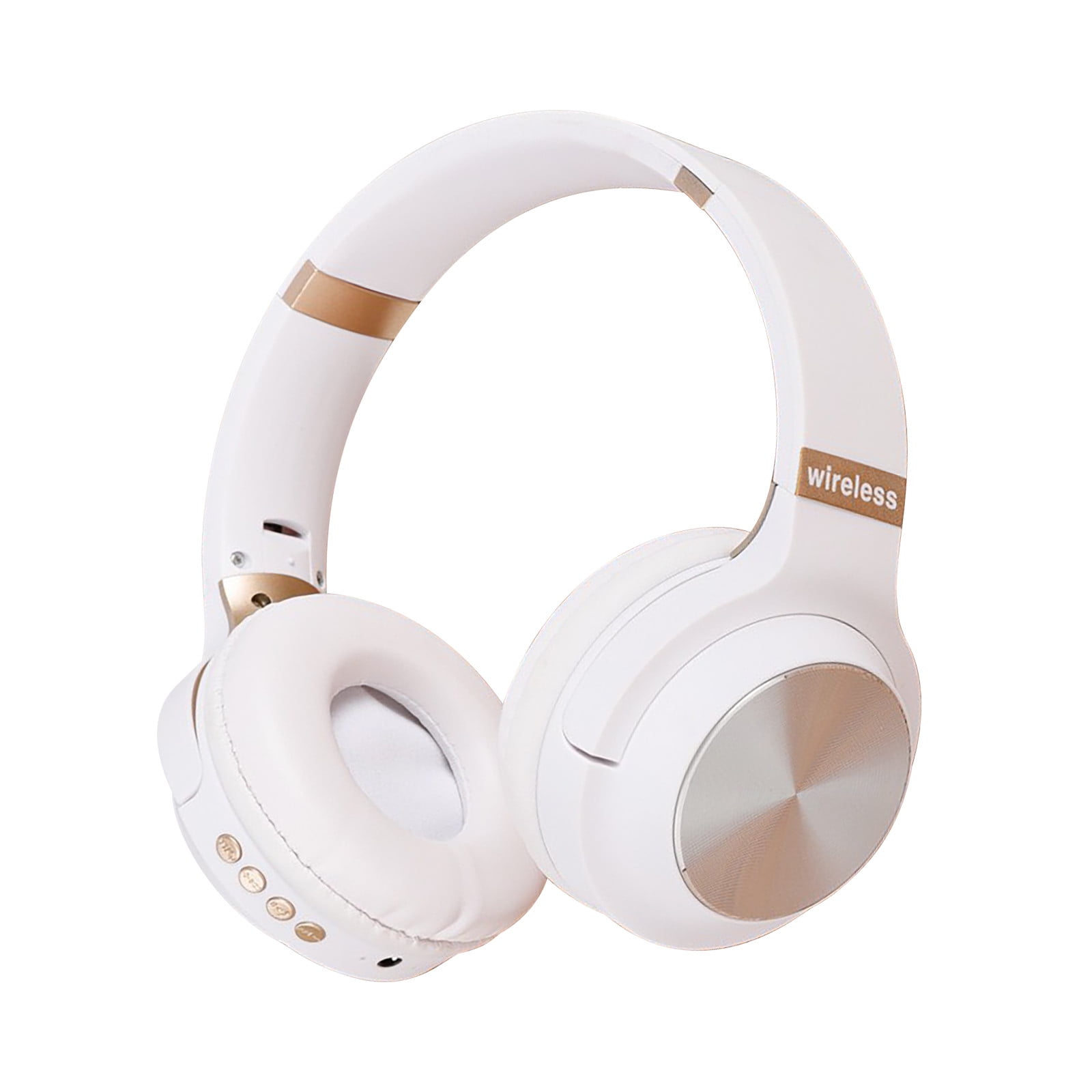 Bluetooth Headphones, 120H Playtime Headphones Wireless Bluetooth with 3 EQ Modes, Low Latency, Hands-Free Calls, Over Ear Headphones for Travel Home Office Cellphone PC - White