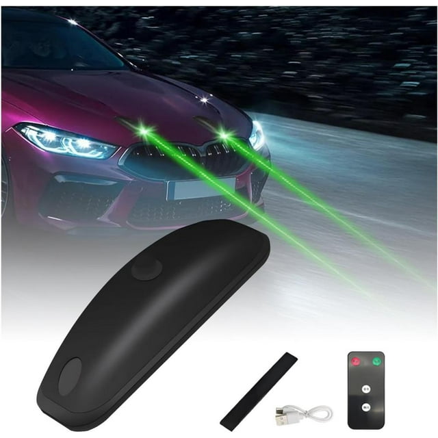 Feltree Car Laser Navigation Light Projector with Remote, Rainproof Anti-Collision Warning Strobe Lamp, Roof Mount Rear-End Alert System