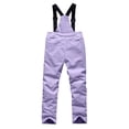 thumbnail image 3 of Nokdvo Snow Pants Kids 10-11 Waterproof Breathable Polyester Ski Pants Snowboard Insulated Kids Snow Bibs Winter Thicken Snowpants for Boys Girls Light Purple 10-11 Years, 3 of 3