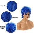 thumbnail image 4 of Unique Bargains Wigs for Women 13" Blue Wigs with Wig Cap Short Hair, 4 of 6