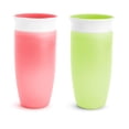 thumbnail image 1 of Sippy Cup Munchkin Miracle 360 para niños pequeños, 300 ml, paquete de 2 unidades, rosa y verde, 1 of 6
