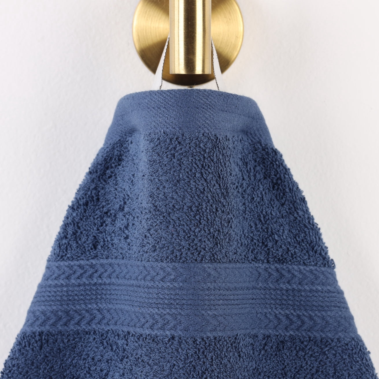 Superior Eco-Friendly Cotton Solid 12-Piece Navy Blue Towel Set