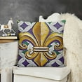 thumbnail image 2 of YINGXI Throw Pillow Cushion Cover, with Traditional Festival Pattern Vintage, Decorative Square Accent Pillow Case,Purple Yellow 20x20in, 2 of 5