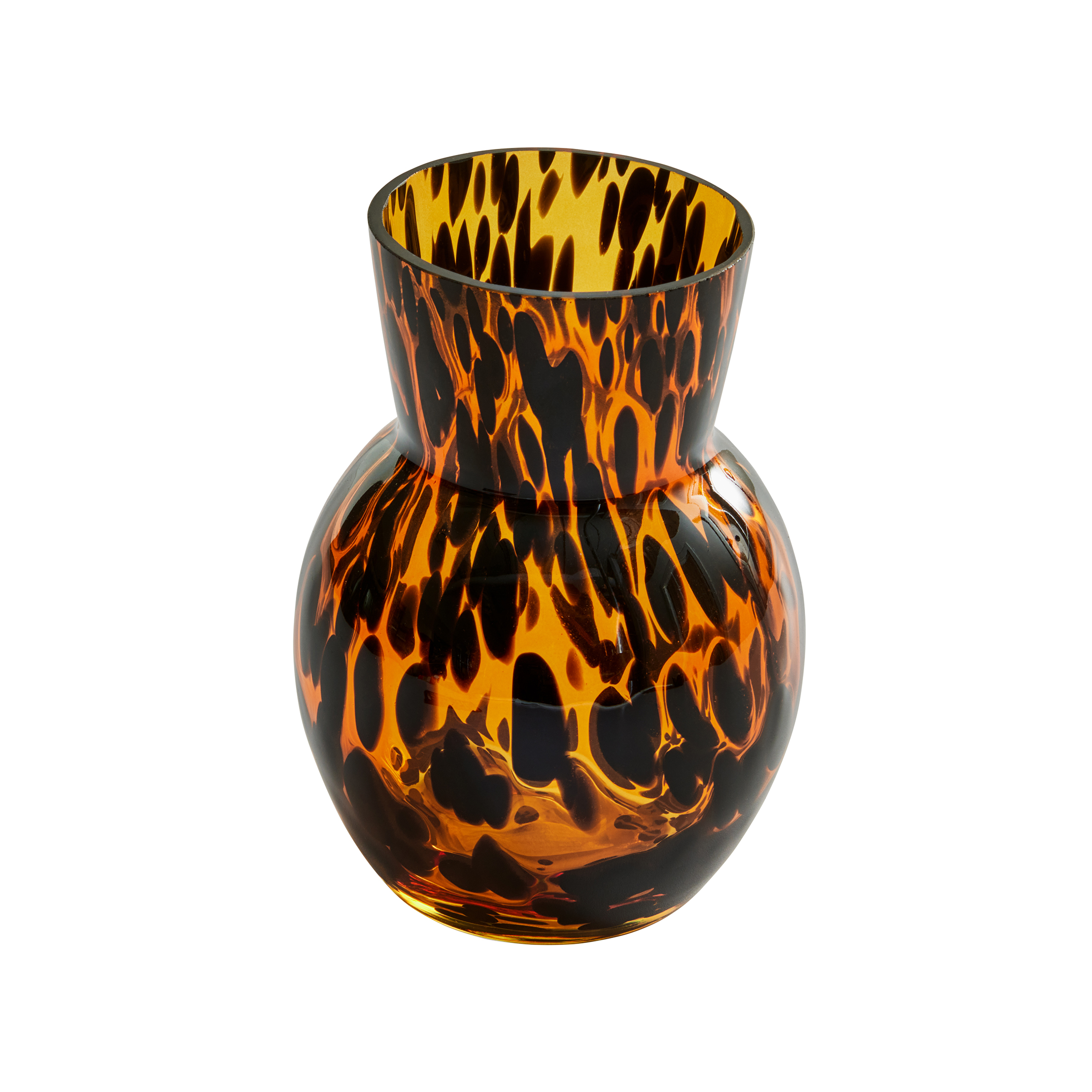 Better Homes & Gardens Tortoise Glass Vase, 7 in, Brown