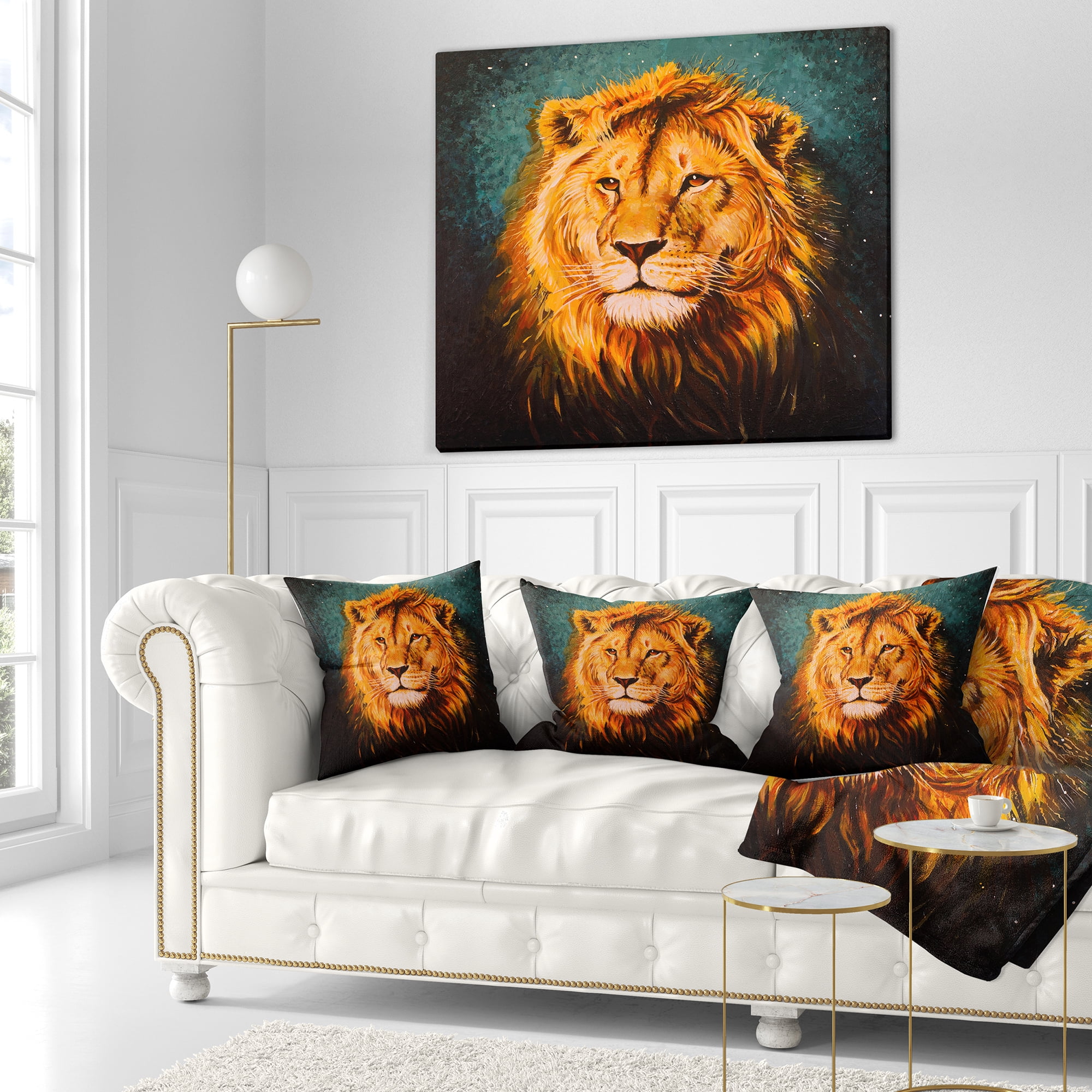 Designart The Lion of Judah - Animal Throw Pillow - 18x18