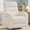 Corduroy White, variant on BaseBeauty Swivel Rocker Recliner Manual, Corduroy Nursery Recliner Glider Chair, Swivel Glider Recliner with Double Pockets, White