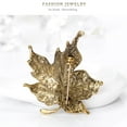 thumbnail image 5 of Teissuly Retro Colored Diamond Maple Leaf Brooch Plant Corsage Female Ornament, 5 of 9