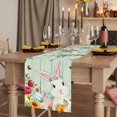 thumbnail image 2 of Table Runners 120 Inches Long Dress Scarves, Easter Farmhouse Coffee/Dining/Kitchen Table Runner for Living Room, Spring Watercolor Bunny Eggs Tulip Wooden Grain Teal 13x120 Inch, 2 of 9