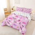 thumbnail image 3 of jejeloiu Pink Coquette Bow Full Size Comforter Sets Kids,Cute Cartoon Cat Bedding Sets For Girls,Reversible,3pcs, 3 of 8