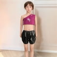 thumbnail image 2 of RMGVDSD Girls Metallic Shorts Children's Shiny Short Pants Elastic Waistband Shorts Loose Fit Dancing Hot Pants Running Sports Shorts For 2-5 Years, 2 of 4