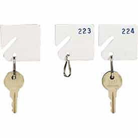 MMF Slotted Rack Key Tags with Snap-Hook - Numbered 21-40, White