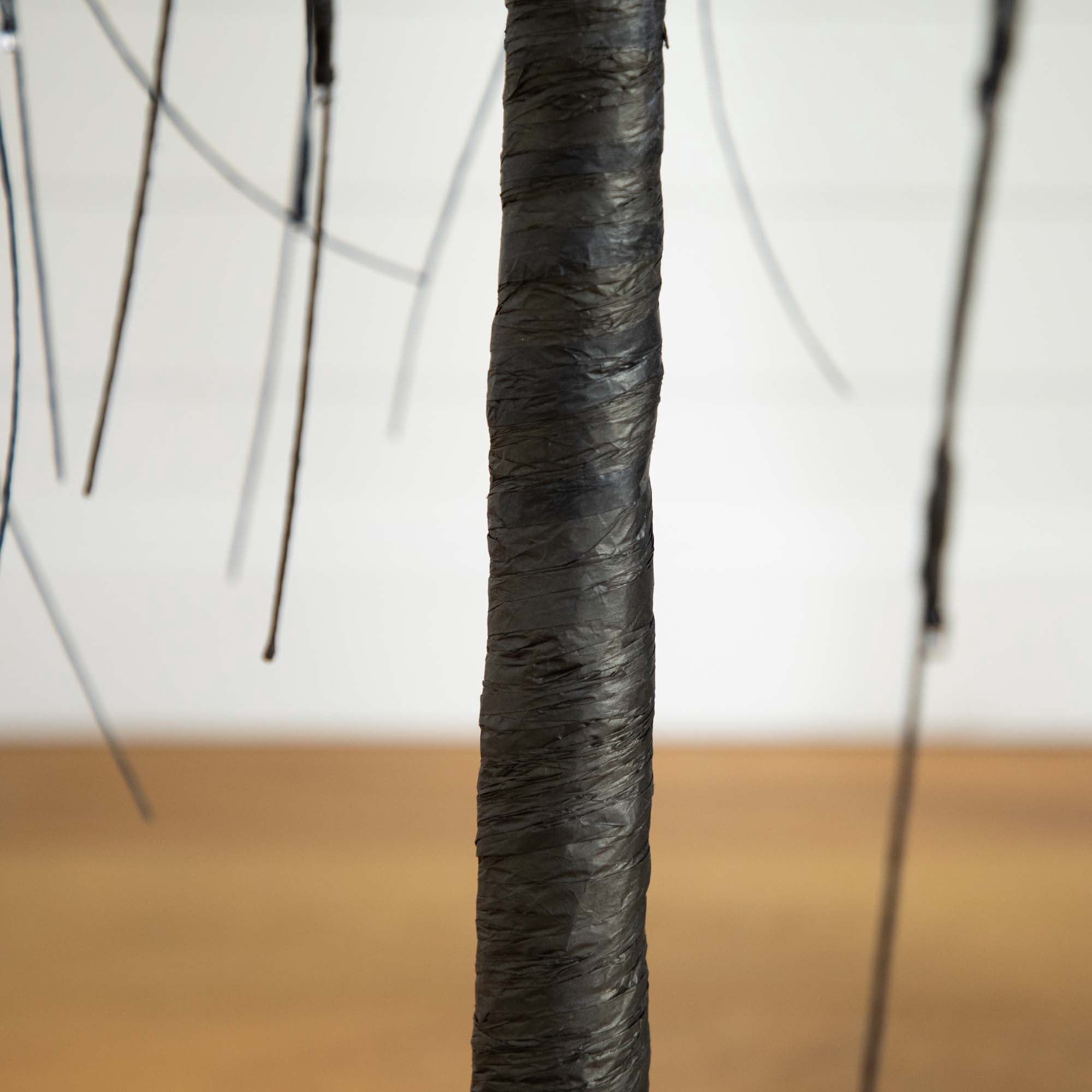 Nearly Natural 5ft. Pre-Lit Halloween Black Willow Artificial Fall Tree with 144 Orange and Purple LED Lights