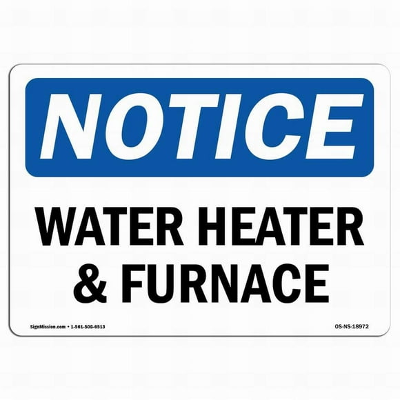 Wall Art Decor OSHA Notice Sign OSHA Notice Sign - Water Heater & Furnace Warning Tin Signs Metal Sign Notice Safety Security Sign Street Decor 8x12 Inches