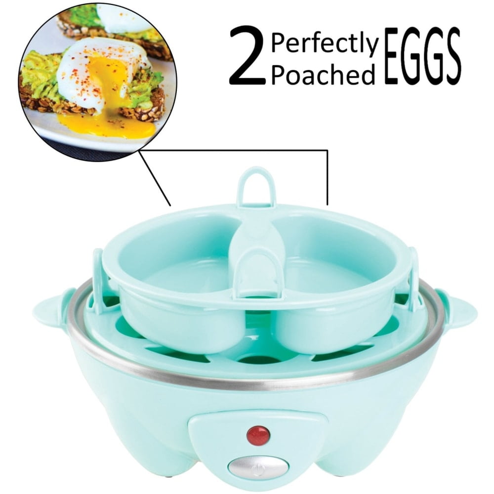 Brentwood TS-1045BL Electric 7 Egg Cooker with Auto Shut Off, Blue