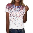 thumbnail image 3 of Elvqul Womens T Shirts Independence Tops Star American Flag V-Neck Plus Size 4th of July Shirts for Women Patriotic, 3 of 6