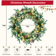 thumbnail image 4 of Yexmas Christmas Wreaths,24" Christmas Wreaths for Front Door , Battery Powered Flocked Artificial Christmas Wreath,Outdoor Christmas Decor with LED Lights & Ornament, 4 of 7