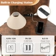 thumbnail image 4 of Gymax Set Of 2 6-Tier Corner Shelf 63'' Tall Corner Bookshelf w/ 2 USB Ports & Charging Brown, 4 of 6