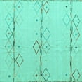 thumbnail image 1 of Ahgly Company Indoor Square Solid Turquoise Blue Modern Area Rugs, 7' Square, 1 of 4