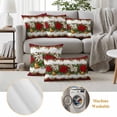 thumbnail image 6 of Christmas Poinsettia Outdoor Pillow Covers 20"x12" Set of 2,Waterproof Throw Pillow Covers for Patio Furniture,Winter Xmas Floral Bell Botanical Decorative Cushion Pillowcases for Garden Couch Sofa, 6 of 9